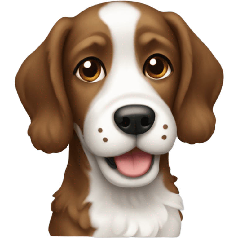 Brown and white doodle dog emoji