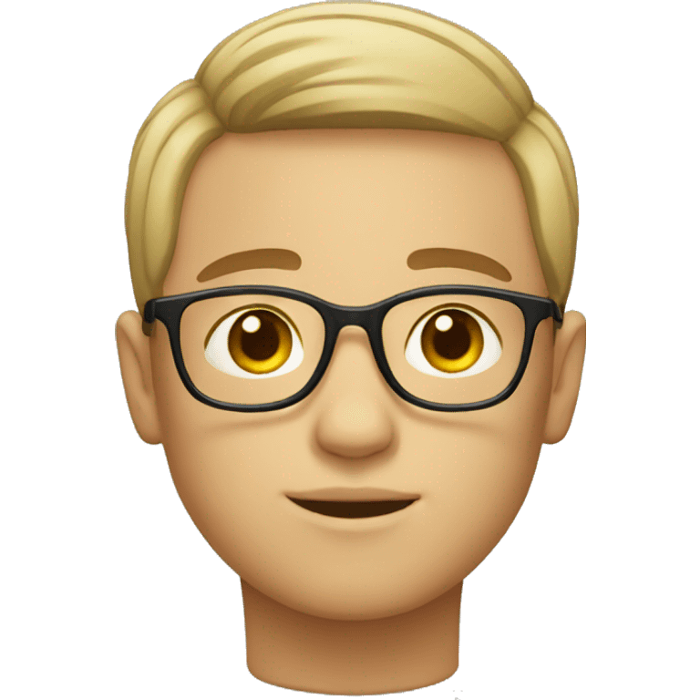 Boy with short hair, use glasess emoji