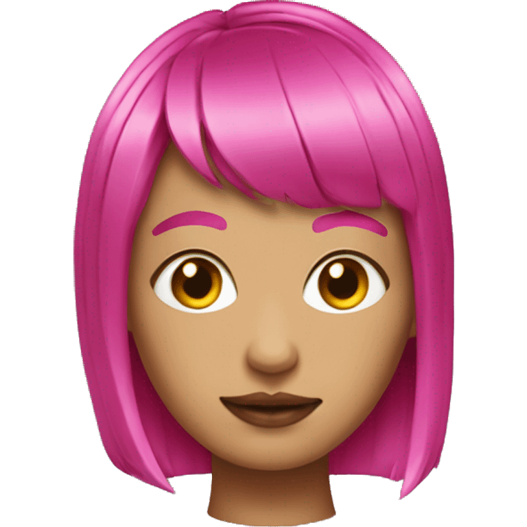 girl with fuchsia hair and micro bangs emoji