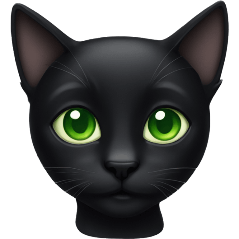 black cat with green eyes emoji