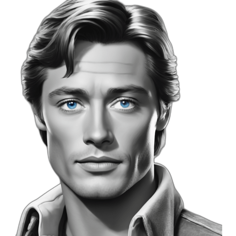 Alain delon young blue eyes red hair cowboy emoji