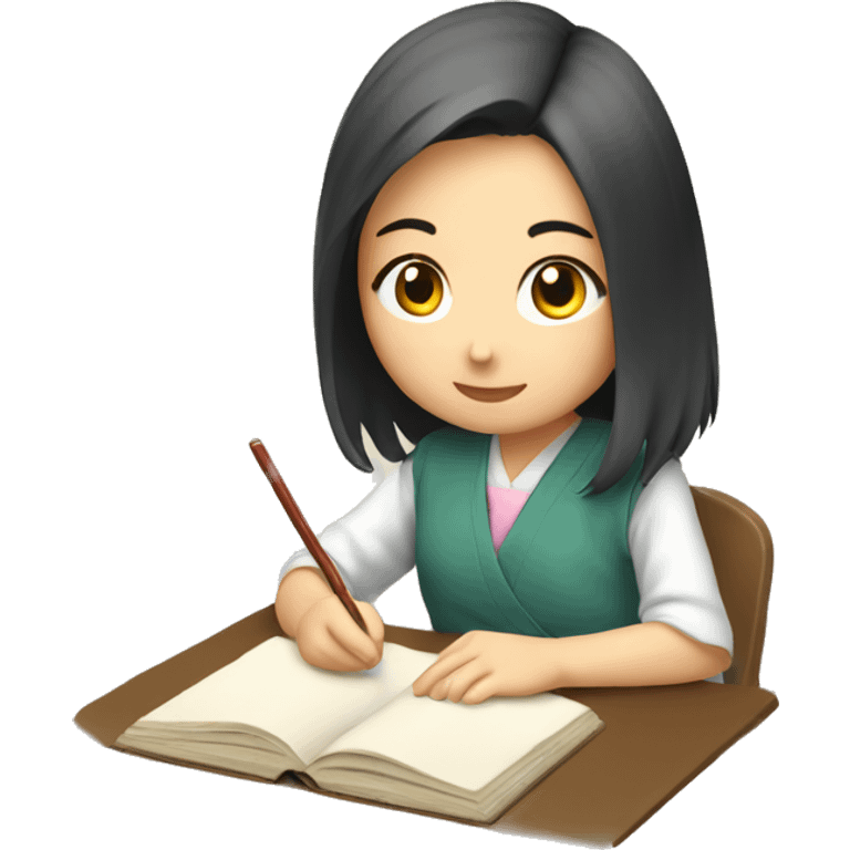 japanese girl studying emoji