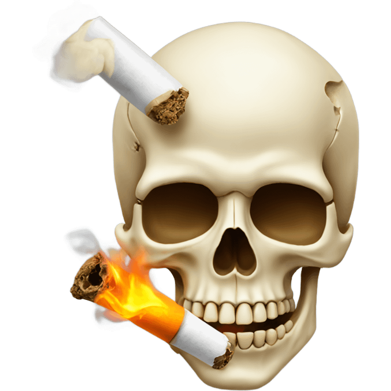 Skull pretending to blaze a fake joint emoji