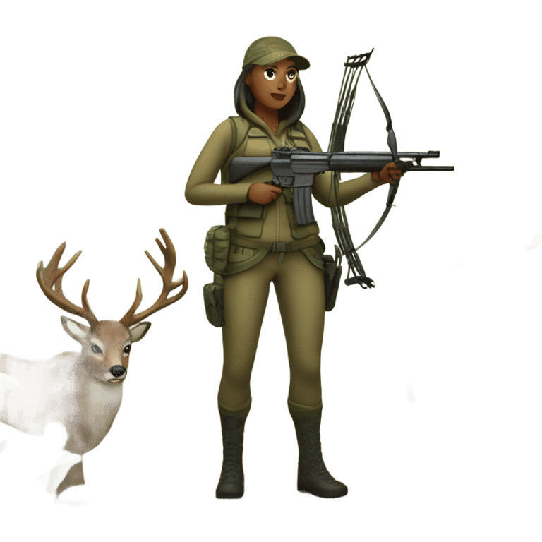 Woman hunting deer emoji