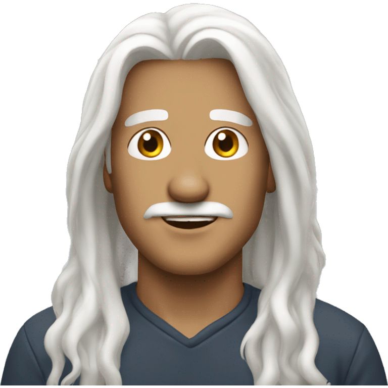 guy with long white hair emoji