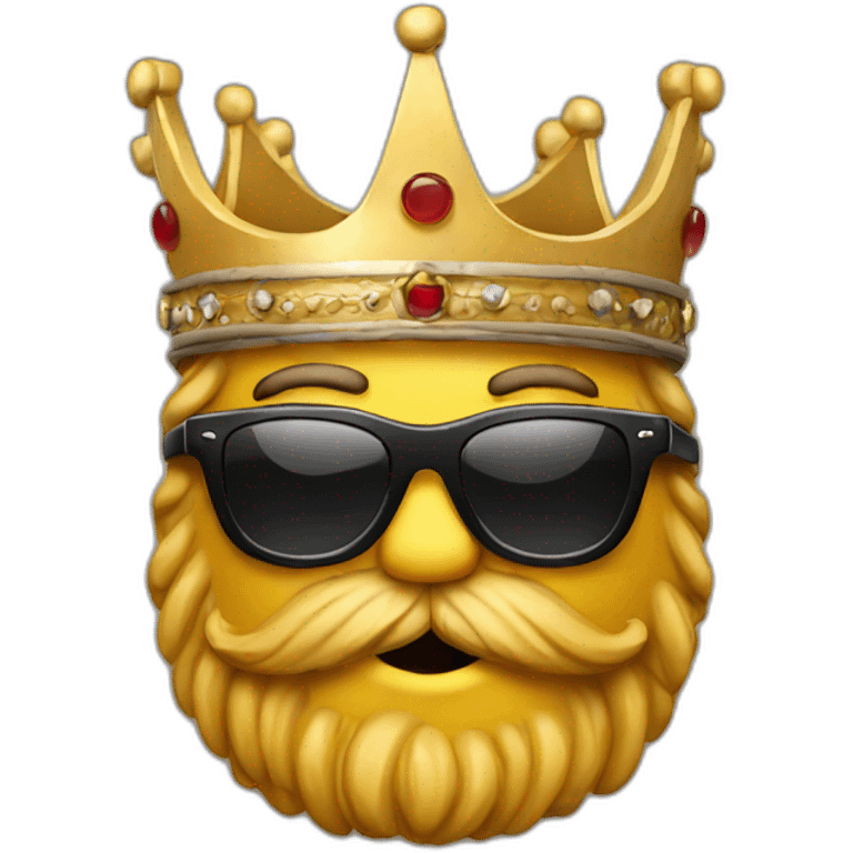 King with a beer and sunglasses emoji