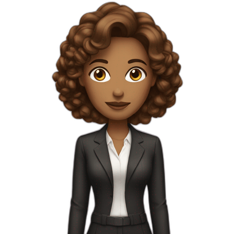 boss lady brown hair emoji