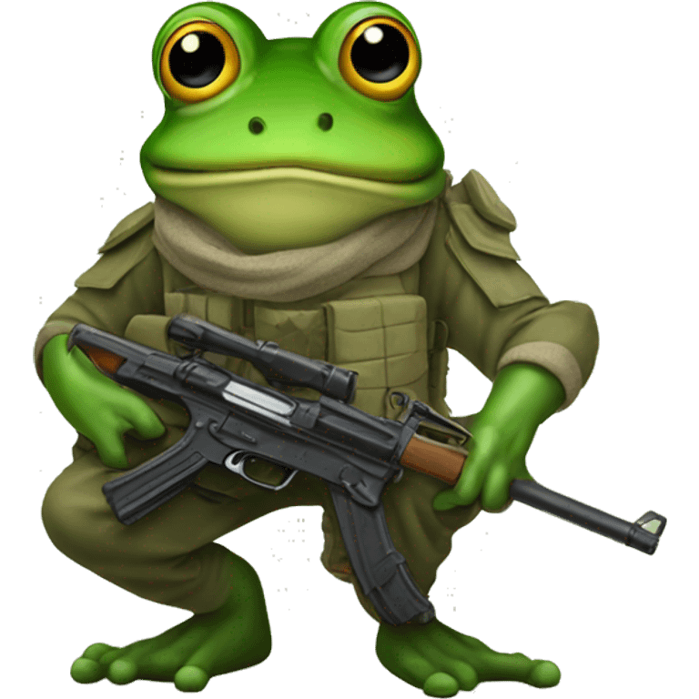 soldier frog with a gun emoji