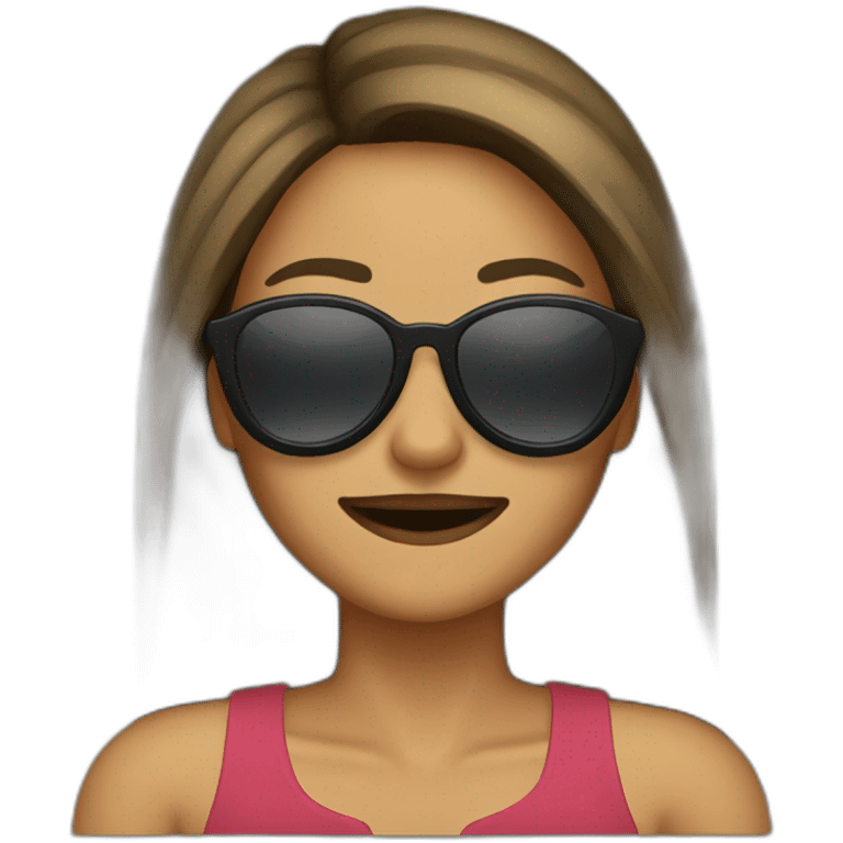 a woman wearing sunglasses and tearing up emoji