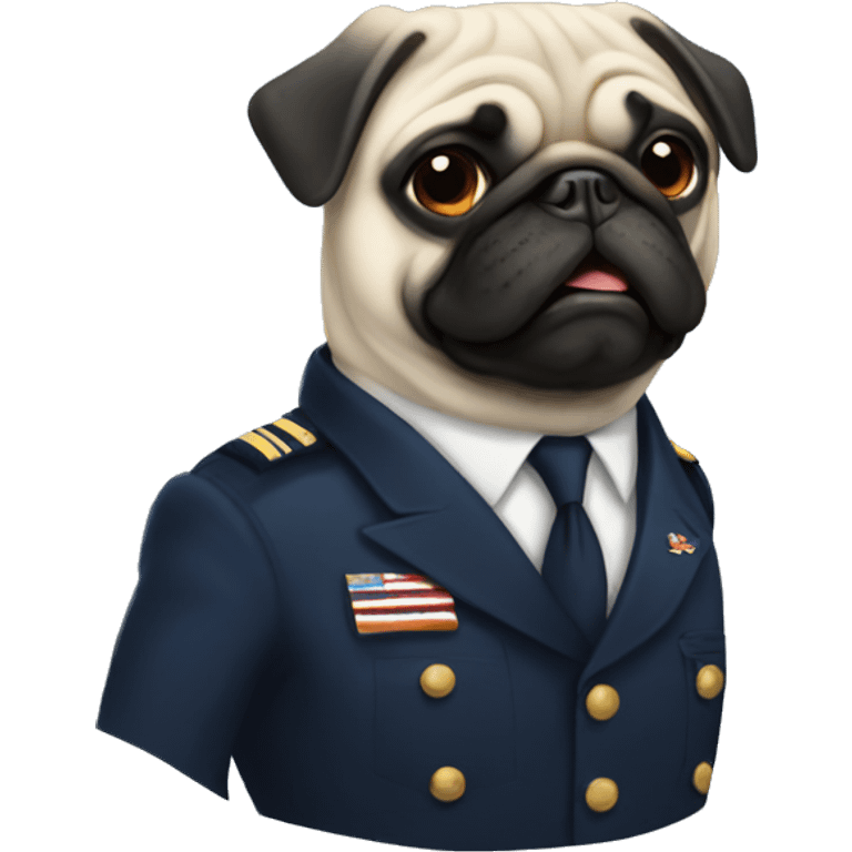 Navy pug emoji