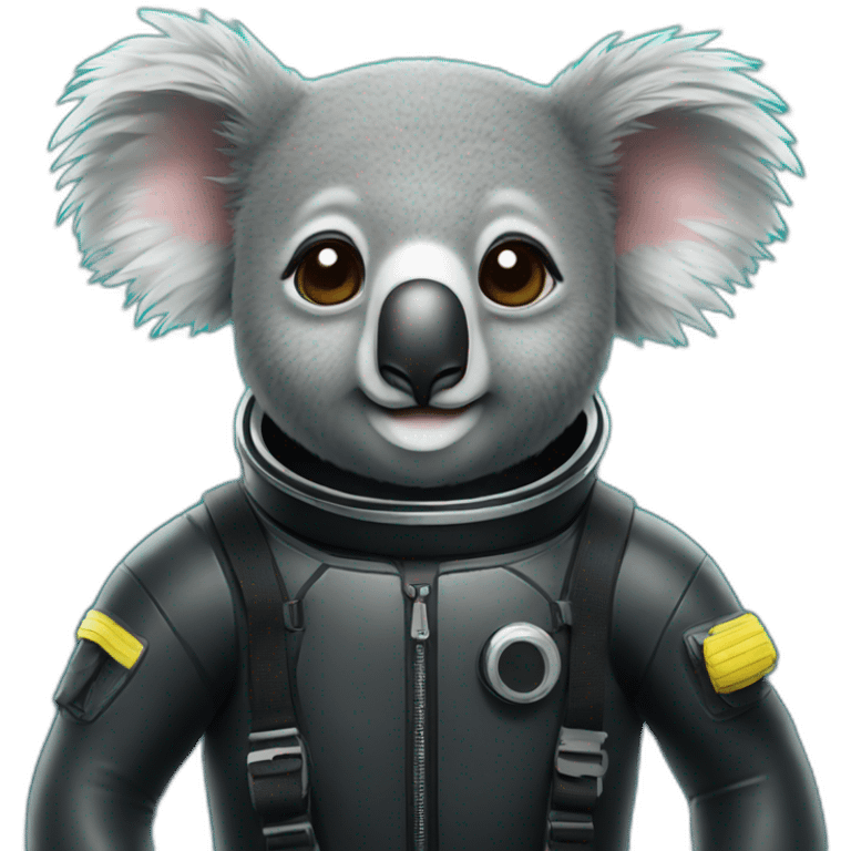 koala in black rubber diving suit emoji