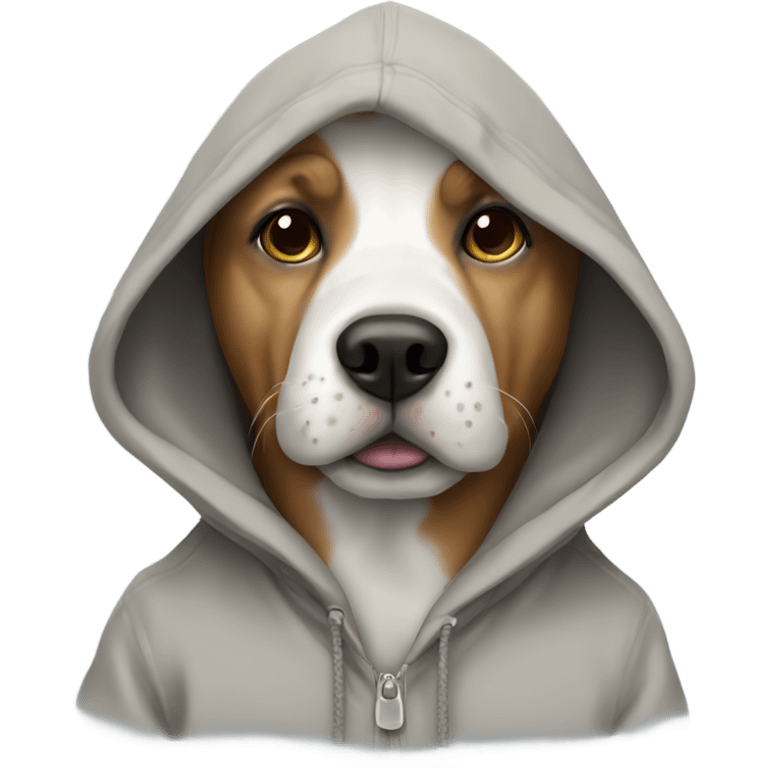 Dog wearing hoodie  emoji