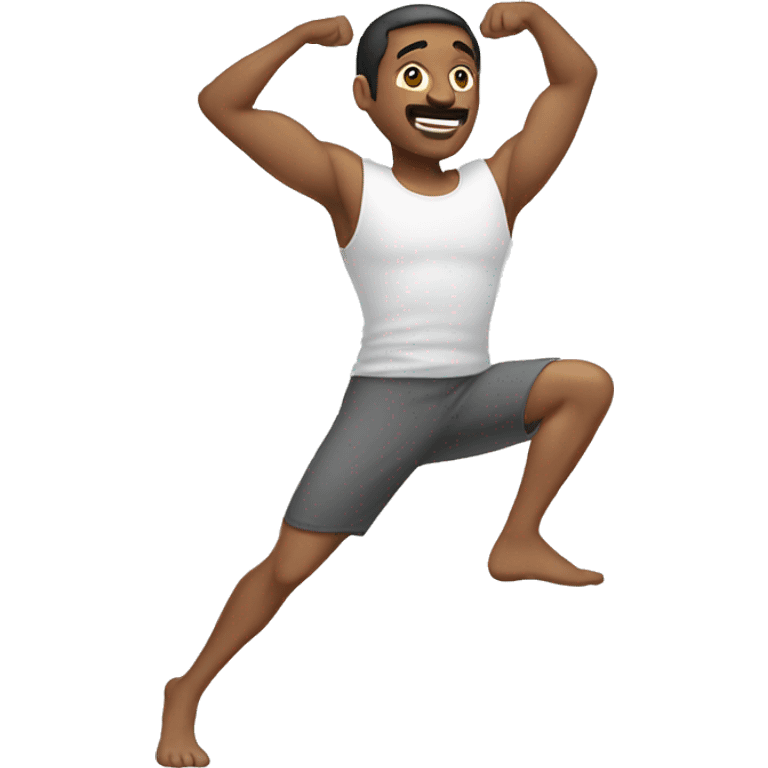 man doing stretch emoji