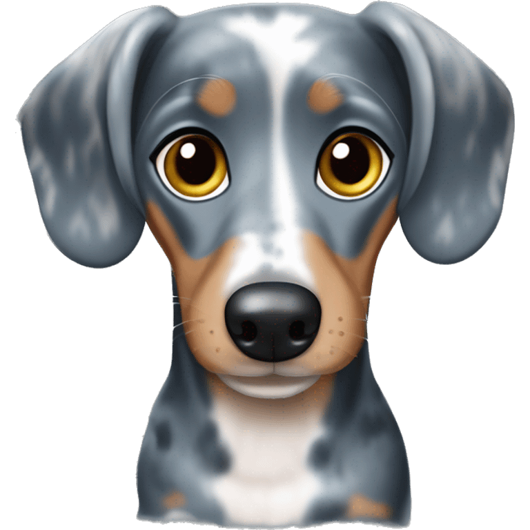 short haired blue merle dachshund blue eyes emoji