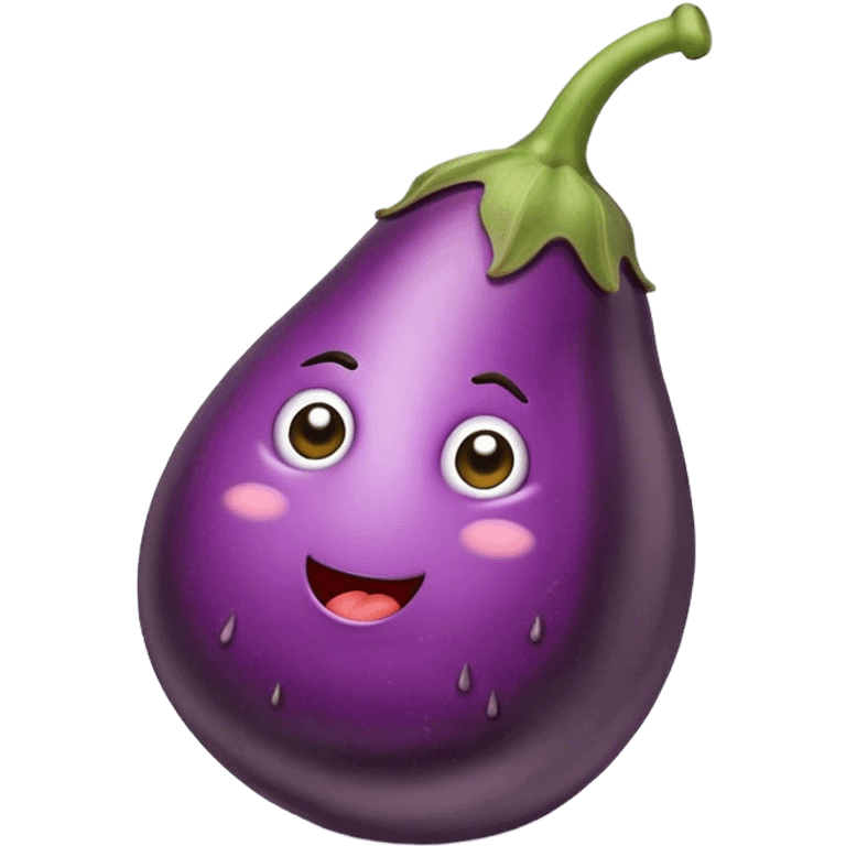 Eggplant with poop emoji