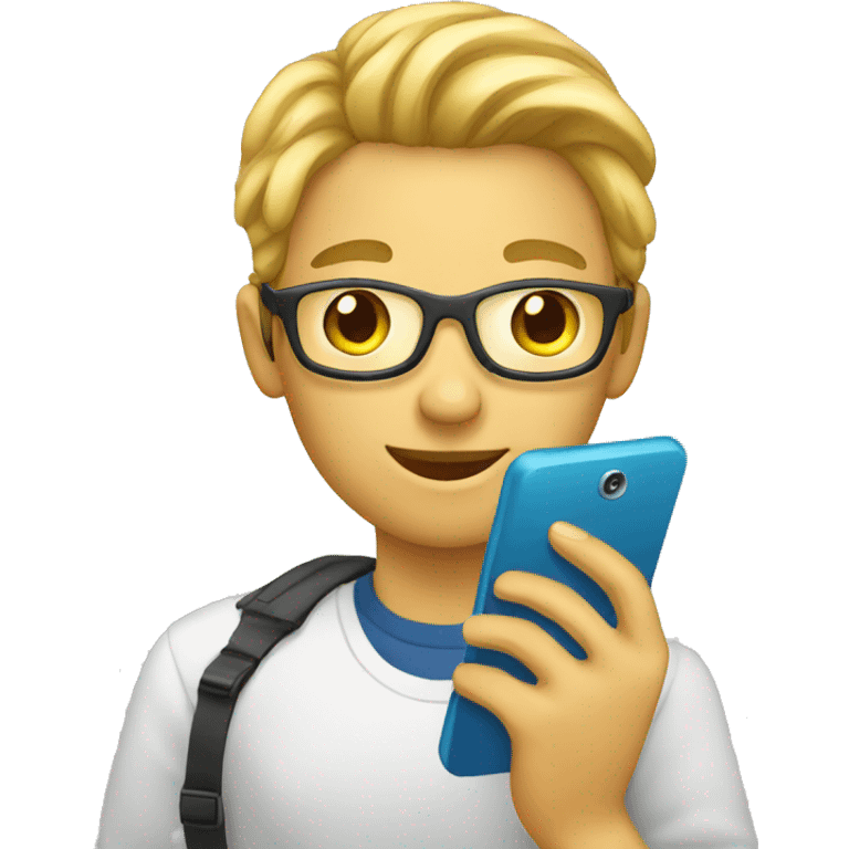 beginner student with a phone emoji