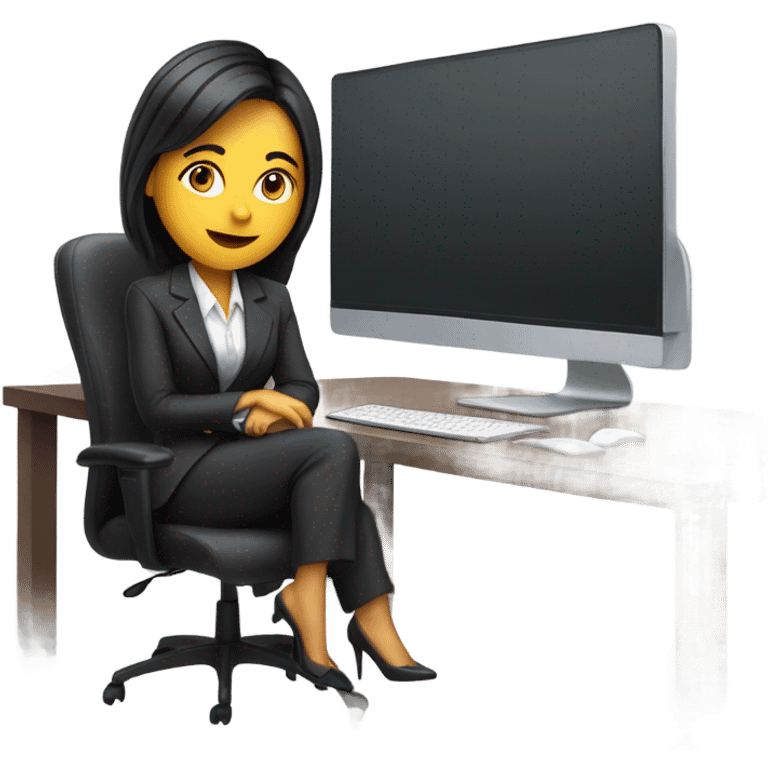 Female manager on a computer emoji