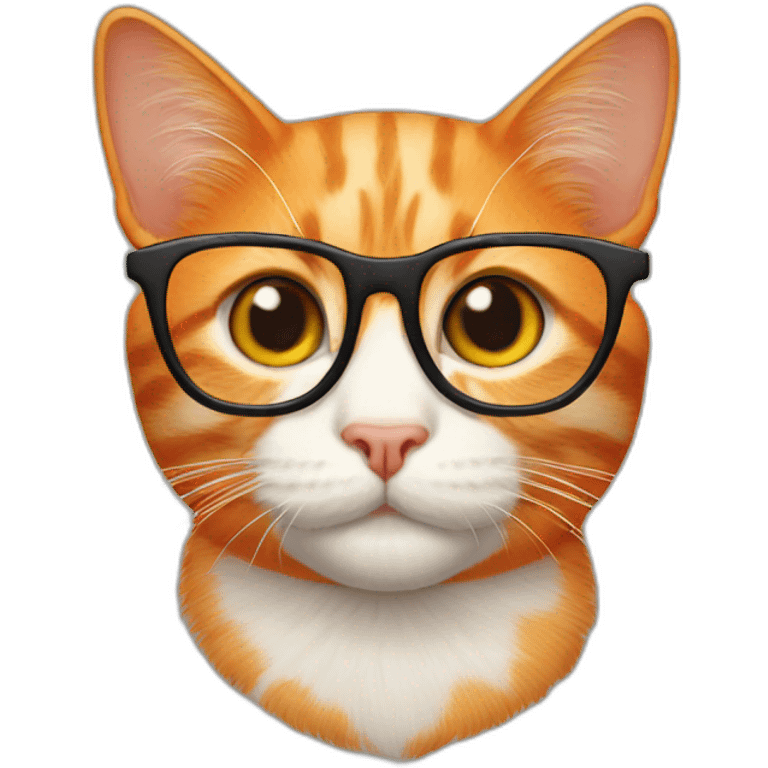 orange cat with glasses emoji