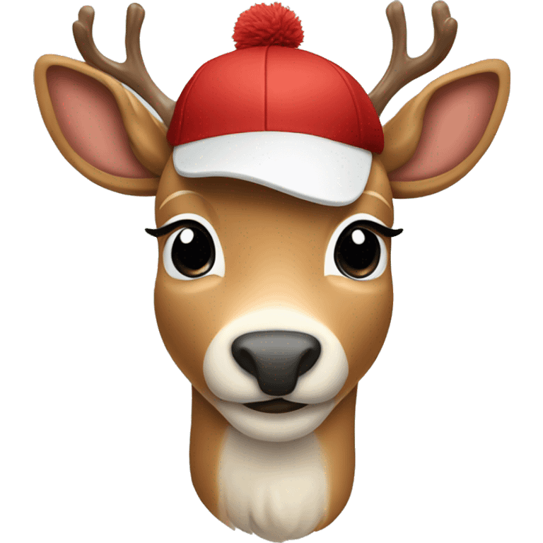 Cute reindeer with baseball hat  emoji