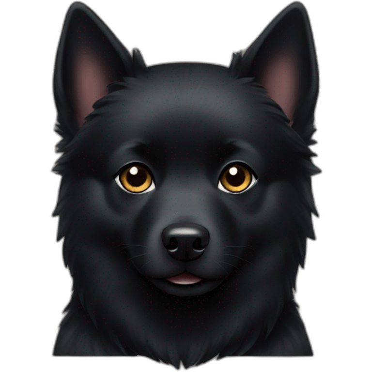 Black schipperke with only black hair, mid length emoji