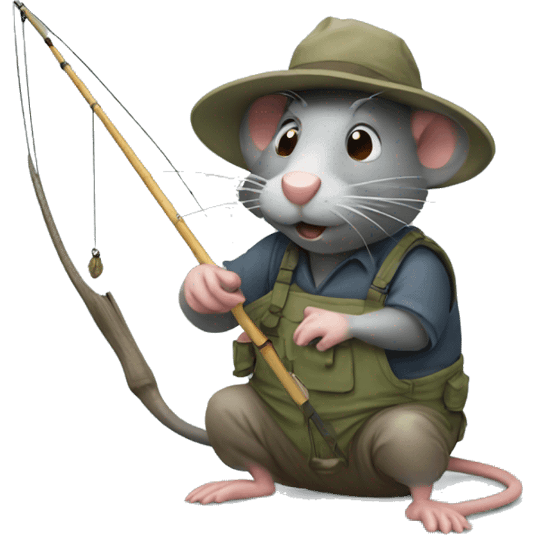 Rat fishing  emoji