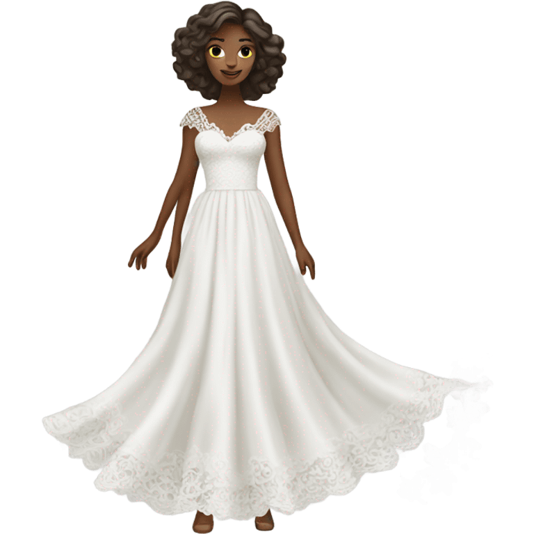 Beautiful white dress  emoji