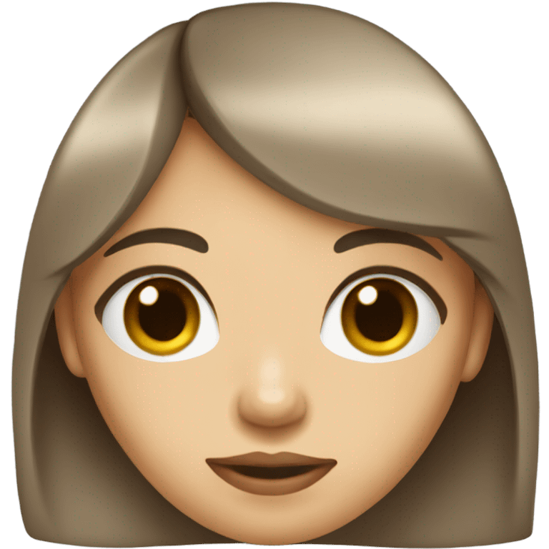 woman with dark brown hair & eyes with bangs  emoji