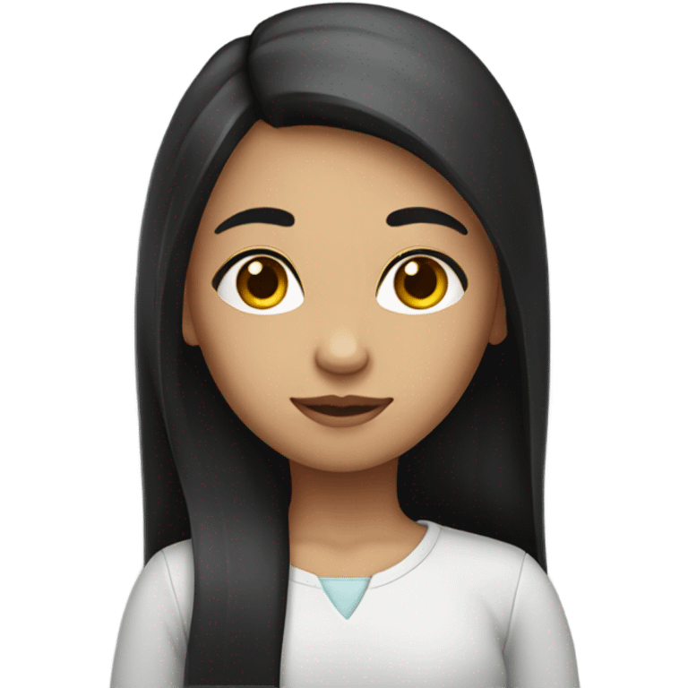 Girl with long straight dark hair emoji