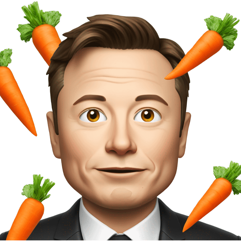 Elon musk with a carrot emoji