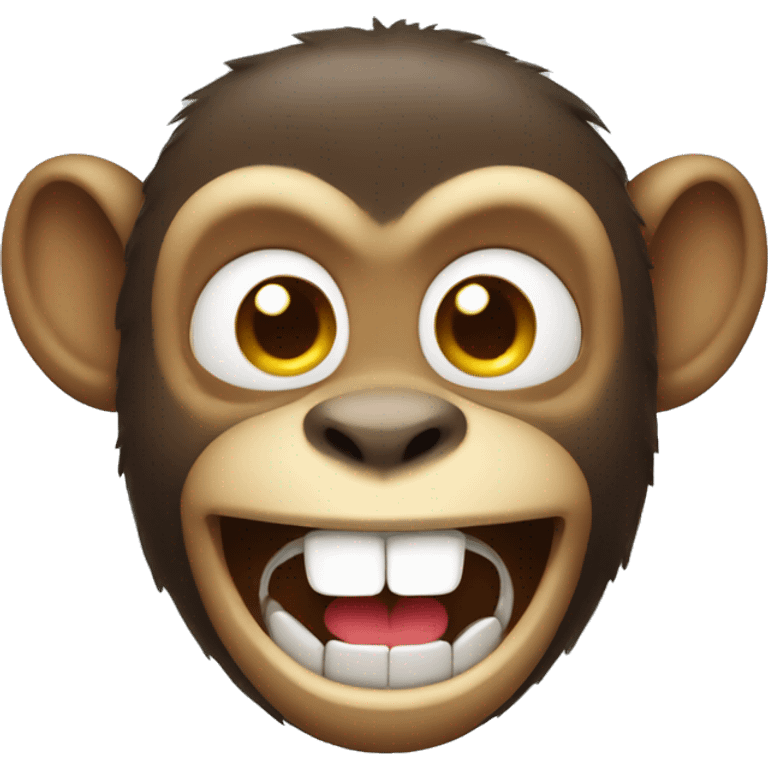 Apple Monkey emoji with cute buck teeth emoji