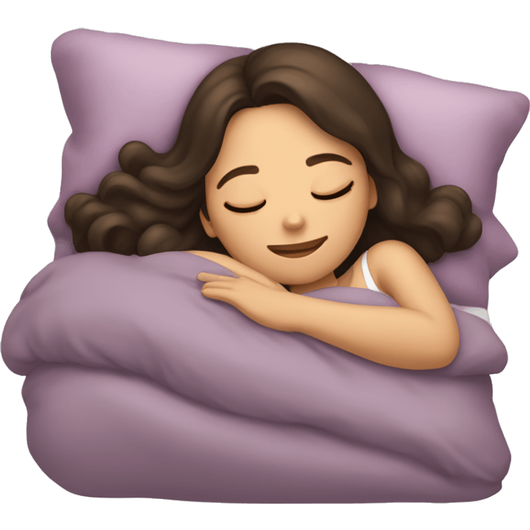 Brunette girl sleeping emoji