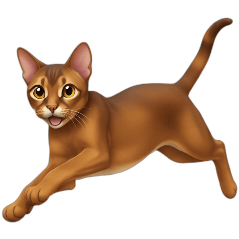 Abyssinian cat jumping emoji