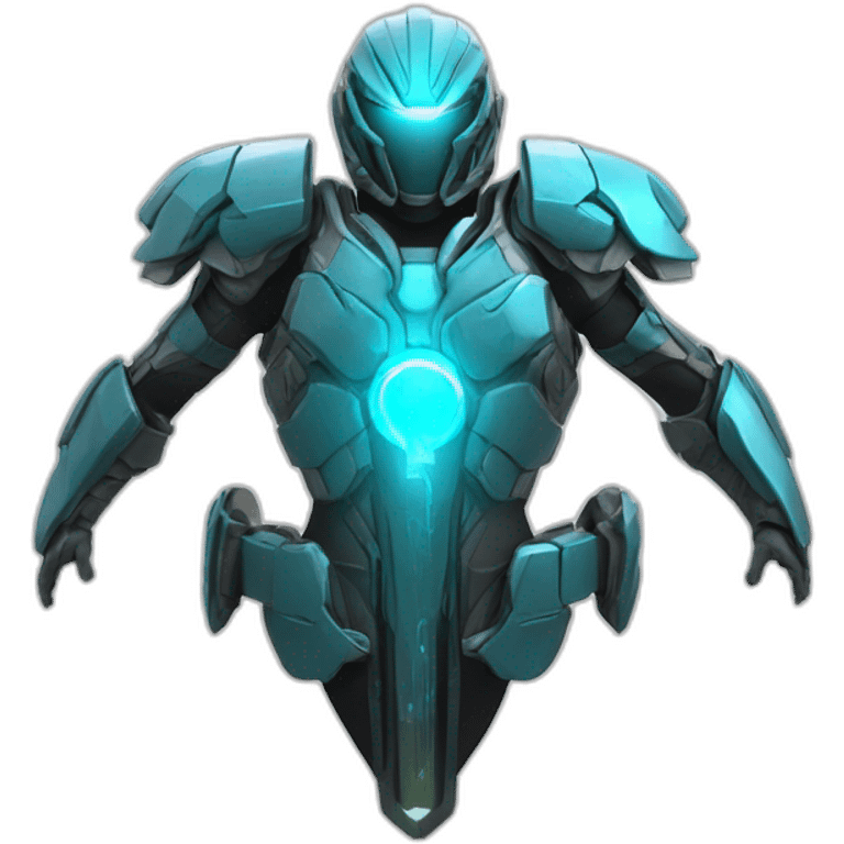 futuristic armored Omega Energy breastplate radiating omega energy emoji