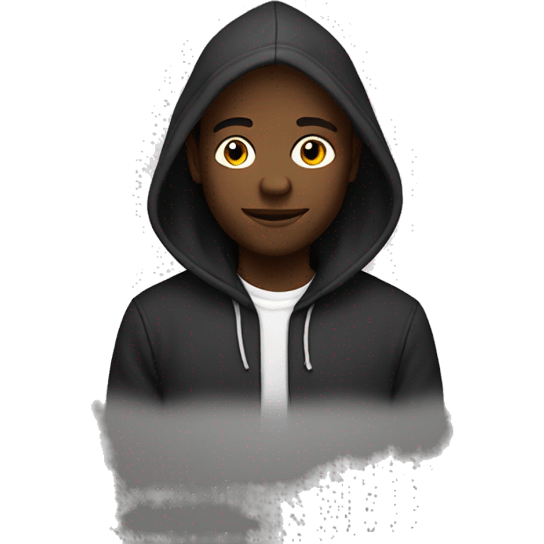 Black man, Hoodie on emoji