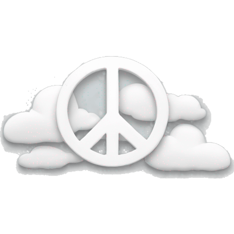 Peace logo in white with the shape of cloud emoji