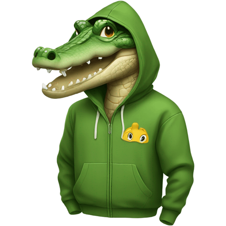 Crocodile with hoodie emoji