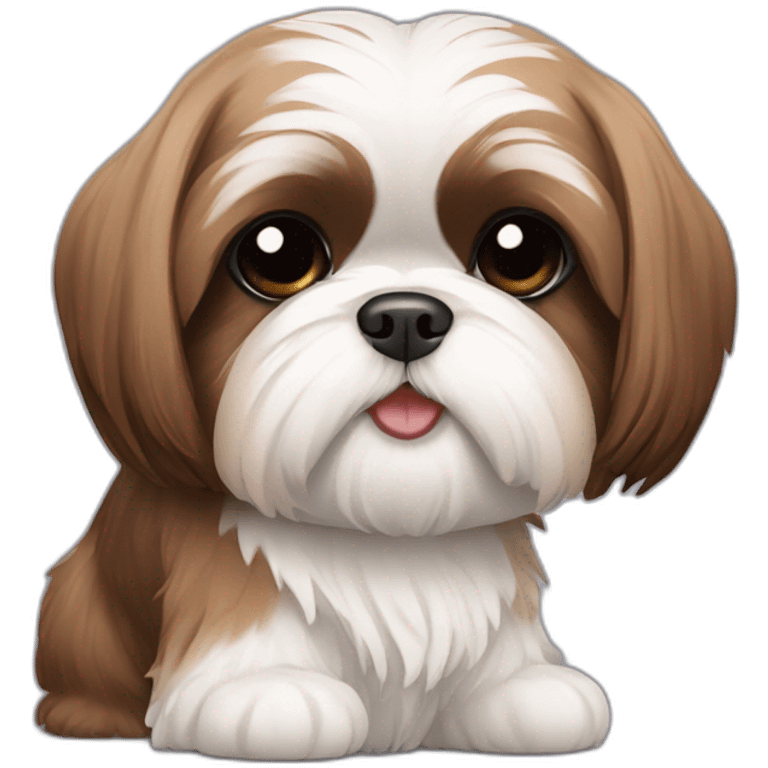 Shih tzu wait wthi Brown emoji