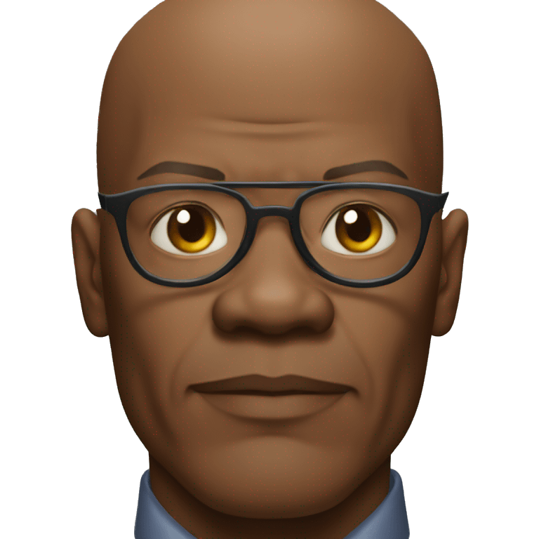 bald samuel l jackson serious wearing shirt emoji