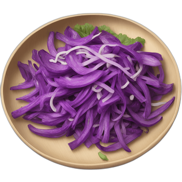 sliced purple vegetables in noodle dish emoji