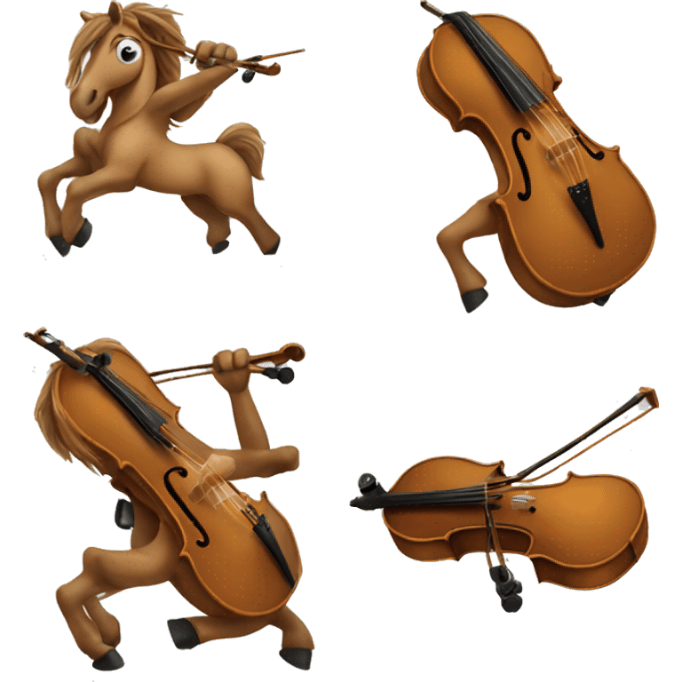 Horse playing violin emoji