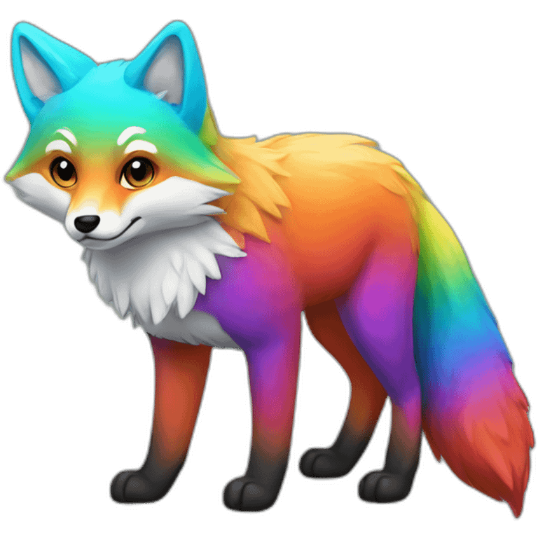 Rainbow fox emoji