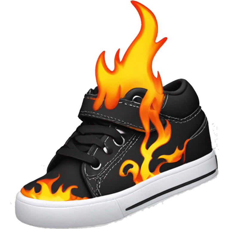 heelys shoe with flames coming off the back emoji