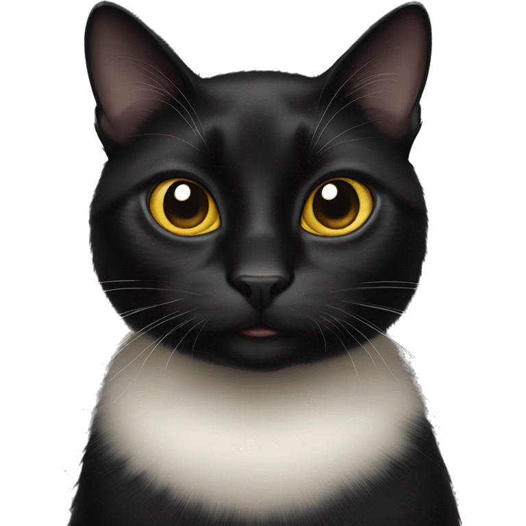 Cross eyed black cat emoji