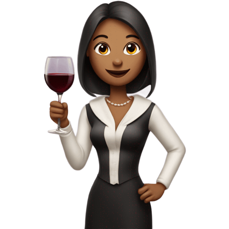 Woman Bunny drinking red wine emoji