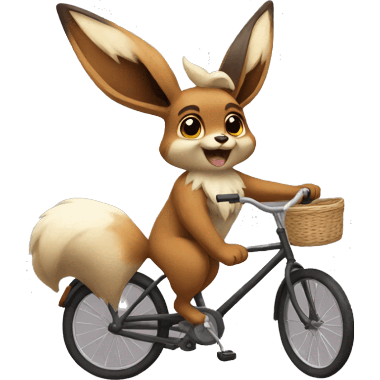 Eevee riding a bike emoji