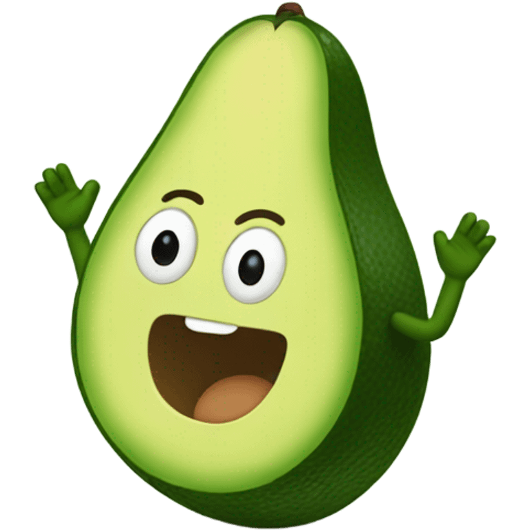 avocado waving hand emoji