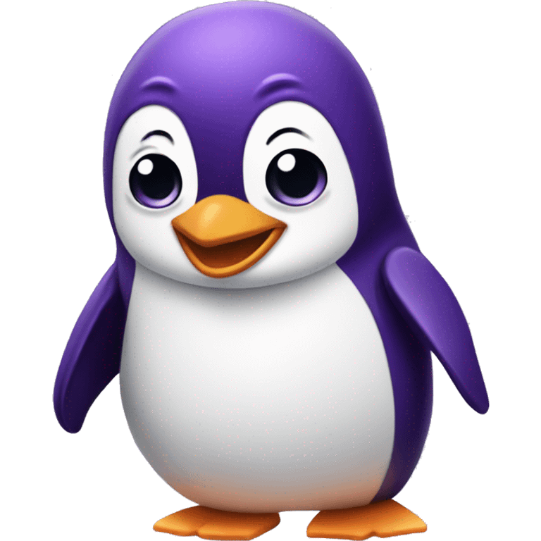 purple smiling penguin emoji