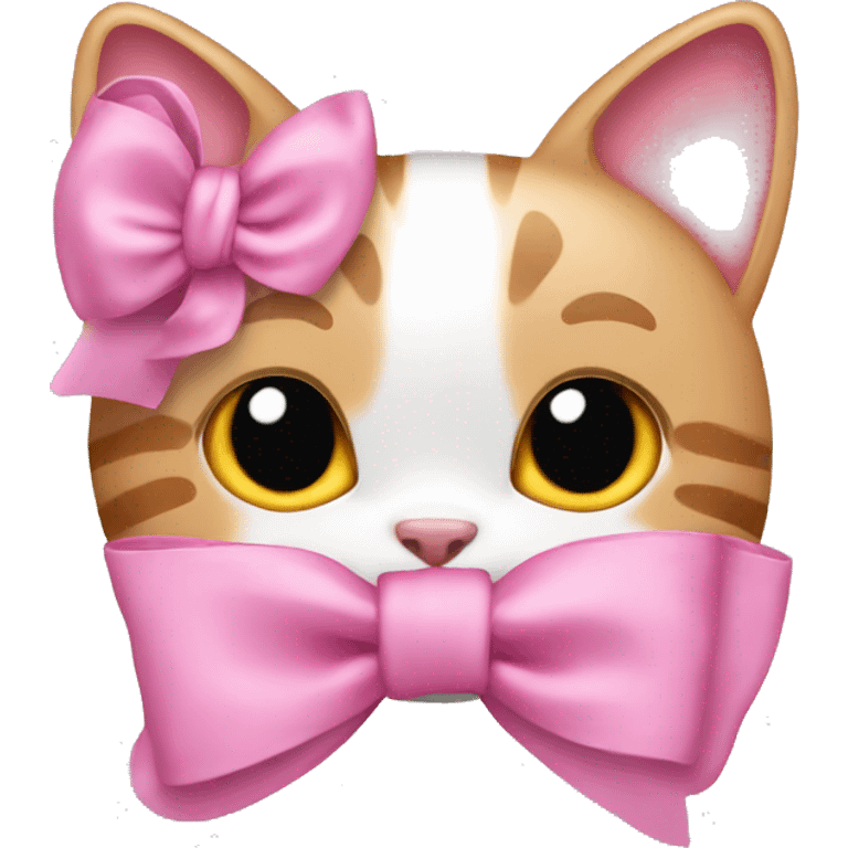 pink cats lovers bow emoji