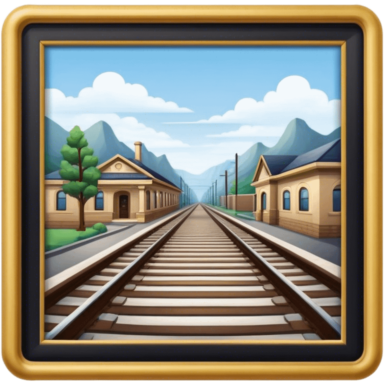 Railroad leading to a station emoji