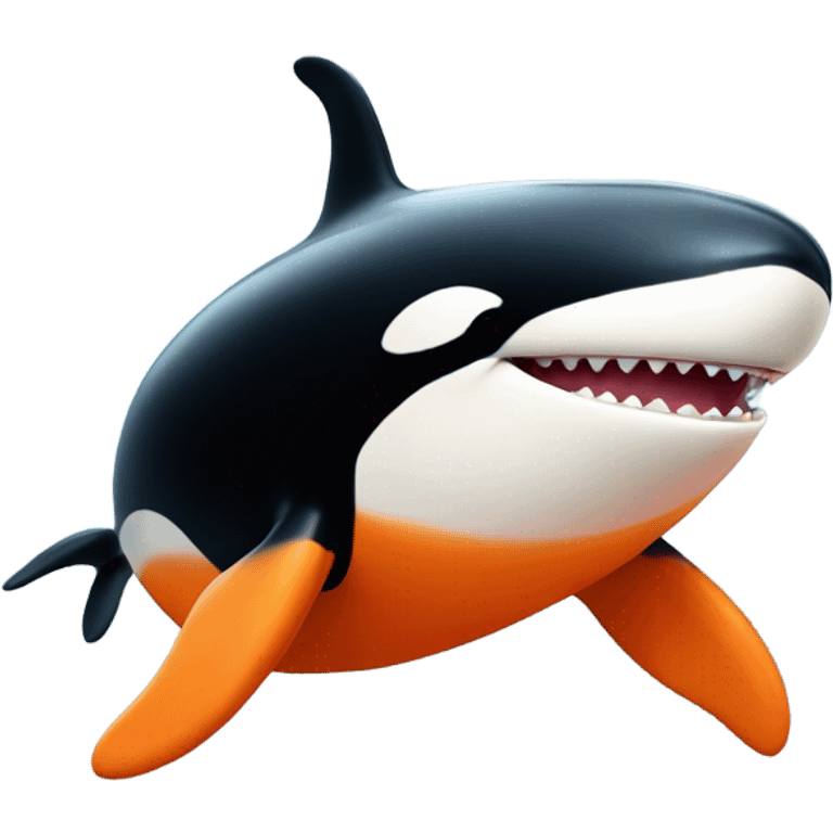 happy orange orca whale emoji